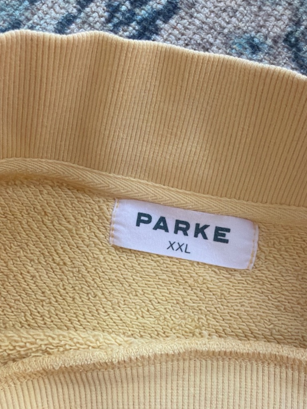 Parke Yellow Mockneck with Pink Lettering - Picture 3 of 5